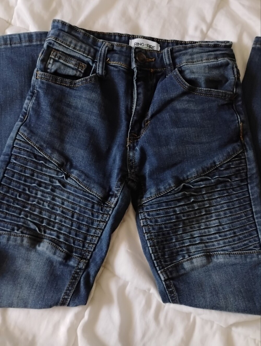 Ring of Fire Boys Dark Blue Moto Jeans
